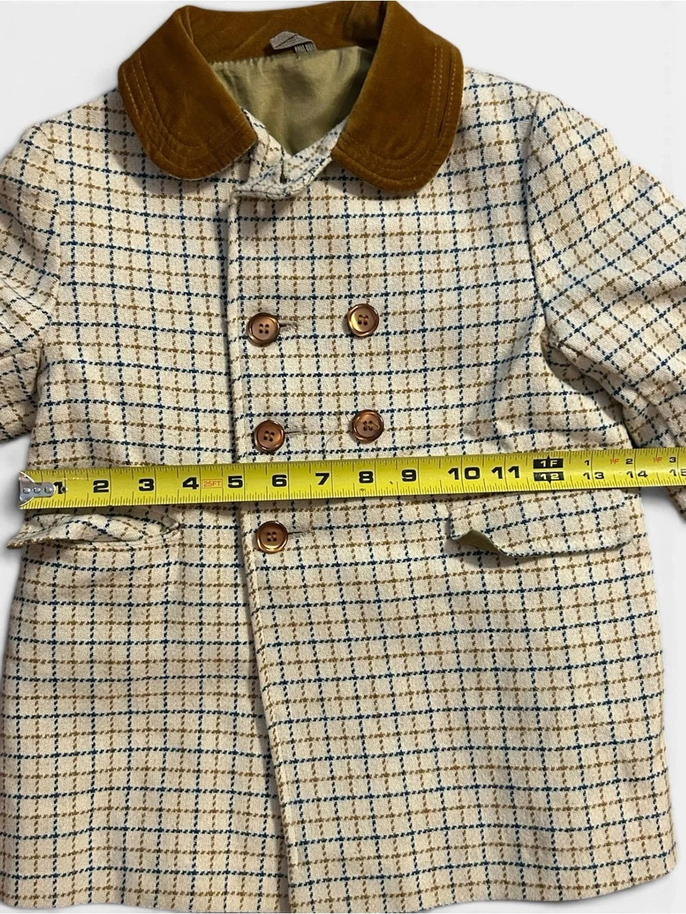 Vintage 50s/60s toddler plaid pea coat